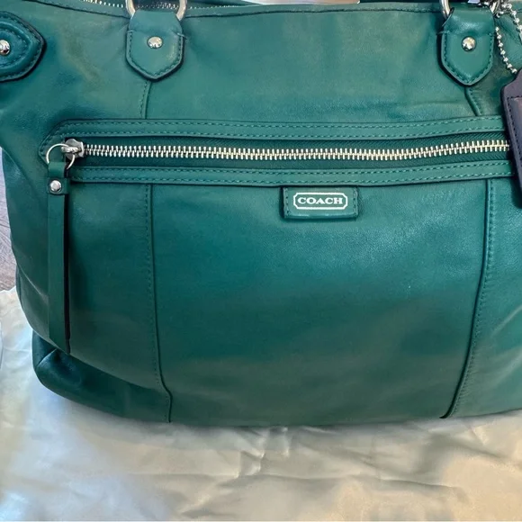 Coach Daisy Emma Jade Soft Leather Shoulder Bag with Navy Interior - Picture 6 of 16